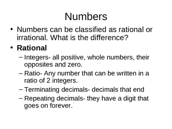 Rational vs Irrational Numbers- Whats the difference by MathTeach