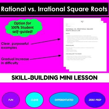 Preview of Rational vs. Irrational Square Roots Mini Lesson