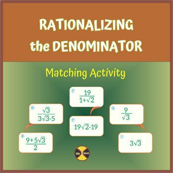 Preview of Rationalizing the Denominator - Matching Activity (18 examples)