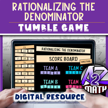 Preview of Rationalizing the Denominator No Conjugates Activity Digital Game
