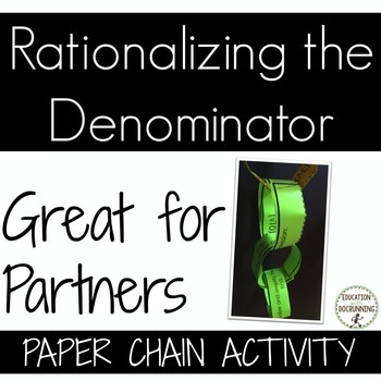 Preview of Rationalizing the Denominator Activity Paper Chain