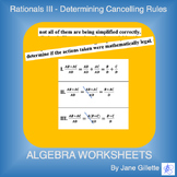 Rationals III - Determining Cancelling Rules