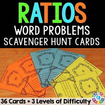 Preview of Ratios and Proportions Equivalent Ratios Word Problems Task Cards Activity 6th