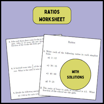 Preview of Ratios worksheet (with solutions)