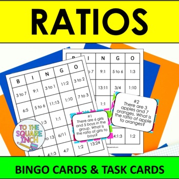 Preview of Ratios Bingo Game | Task Cards | Whole Class Activity