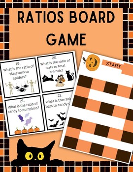 Preview of Ratios Board Game: Halloween Themed