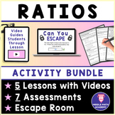 6th Grade Ratios DIFFERENTIATED ⭐ Lessons w/ Videos | Asse