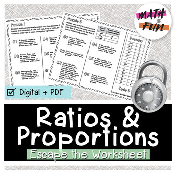 Preview of Ratios & Proportions | Digital Escape Room Activity | Middle School Math