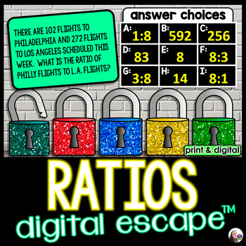 Preview of Ratios Digital Math Escape Room Activity