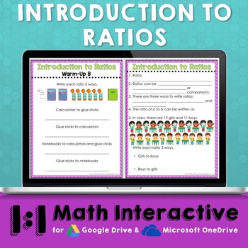 Preview of Ratios Digital Math Notes