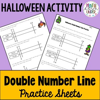 Preview of Ratios: Double Number Line Halloween Math Activity