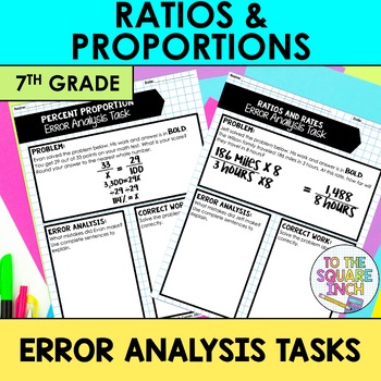 Preview of Ratios, Rates, Proportions and Percents Error Analysis | 7th Grade Math