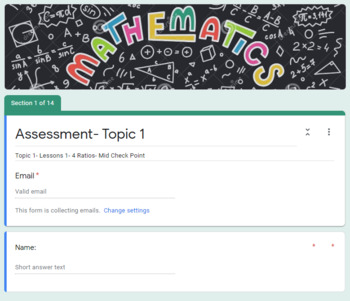 Preview of Ratios Google Forms