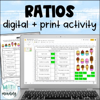 Preview of Identifying Ratios Digital and Print Activity for Google Drive or OneDrive