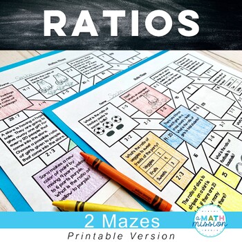 Preview of Equivalent Ratios & Proportional Relationships Worksheets | Fun Maze Activities