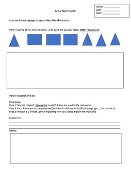 Preview of Ratios Mini Project