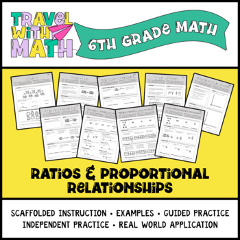 Preview of Ratios & Proportional Relationships | 6th Grade Math Unit 2 | Scaffolded Notes