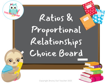 Preview of Ratios & Proportional Relationships Choice Board