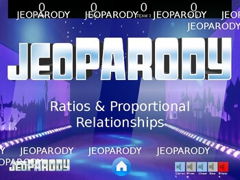 Preview of Ratios & Proportional Relationships Jeopardy Game PowerPoint