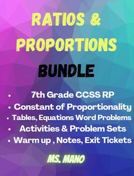 Preview of Ratios & Proportions (Constant of Proportionality) Bundle