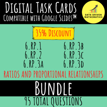 Preview of Ratios & Proportions Digital Task Cards with Google Slides™ - BUNDLE