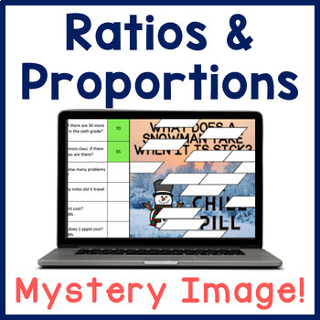 Preview of Ratios & Proportions | Snowman Winter Holiday | Math Mystery Digital Activity