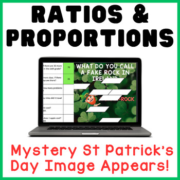 Preview of Ratios & Proportions | St. Patrick's Day | Math Mystery Picture Digital Activity
