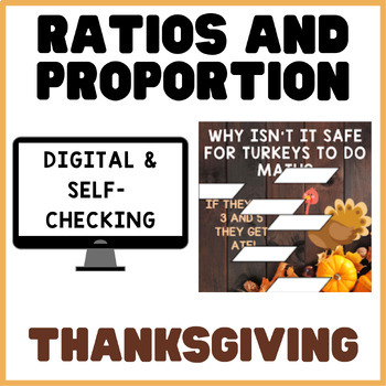 Preview of Ratios & Proportions | Thanksgiving | Math Mystery Picture Digital Activity