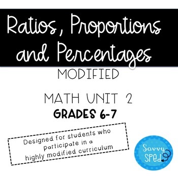 Preview of Ratios, Proportions and Percentages- Modified for Special Education