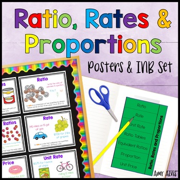 Preview of Ratios Rates Proportions Posters and Interactive Notebook INB Set Anchor Chart
