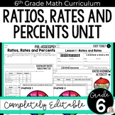 Ratios, Rates, Proportions and Percents Unit 6th Grade Mat