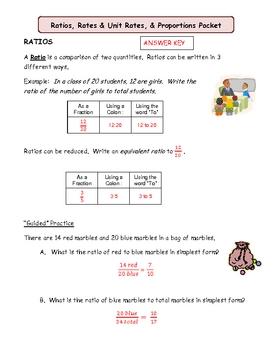 Ratios, Rates, Unit Rates & Proportions Mini Bundle ~ Common Core