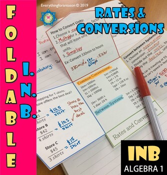 Preview of Ratios, Rates and Conversions Foldable PDF + EASEL