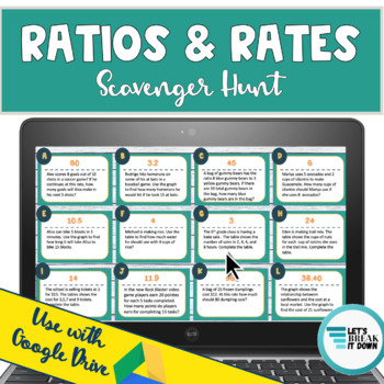 Preview of Ratios Rates and Proportions Digital Scavenger Hunt Activity Distance Learning