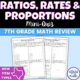 Ratios, Rates and Proportions Mini Quiz | STAAR New Questi