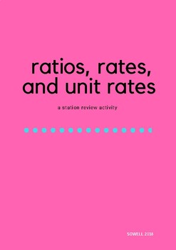 Preview of Ratios, Rates, and Unit Rates Review Activity