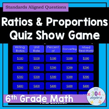 Preview of Ratios Review Game | 6th Grade Math Quiz Show Review