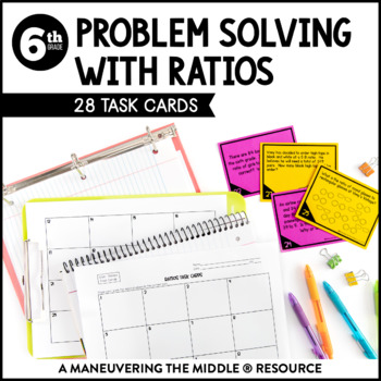 Preview of Problem Solving with Ratios Activity | Real-World Ratio Application Task Cards