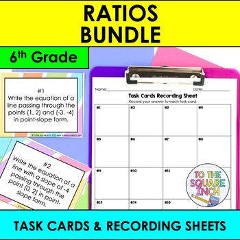 Preview of 6th Grade Math Ratios and Proportions Task Cards Activity Bundle