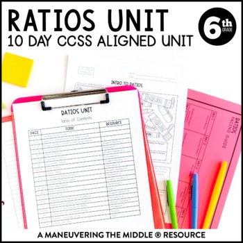 Preview of Ratios Unit | Ratios with Tables, Graphs, and Proportions | 6th Grade Worksheets