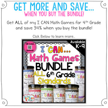 6th Grade Ratios and Unit Rate Game | I CAN Math Games by One Stop
