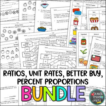 Preview of Ratios, Unit Rates, Better Buy, and Percent Proportions BUNDLE