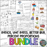 Ratios, Unit Rates, Better Buy, and Percent Proportions BUNDLE