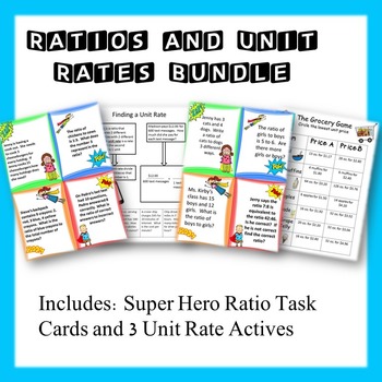 Preview of Ratios and Unit Rates: Task Cards and Activities
