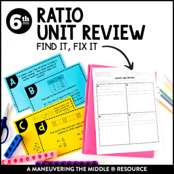 Preview of Ratios Unit Review Activity | Ratios and Proportions Error Analysis