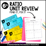 Ratios Unit Review Activity | Ratios and Proportions Error