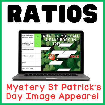 Preview of Ratios Word Problems | St. Patrick's Day | Math Mystery Picture Digital Activity