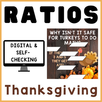 Preview of Ratios Word Problems | Thanksgiving | Math Mystery Picture Digital Activity