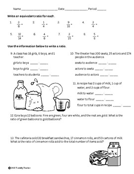 Ratios and Equivalent Ratios by ToadallyTeacher | TpT