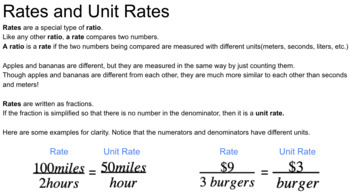 Preview of Ratios and Proportional Relationships 7.RP.A.1 (Common Core/AERO)